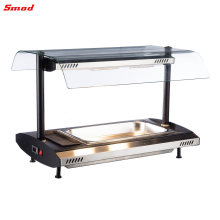 Mini Portable Opening Electric Buffet Food Warmer Display with Glass Cover